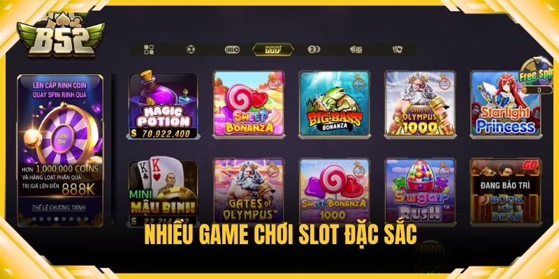 Nhiều game chơi slot đặc sắc